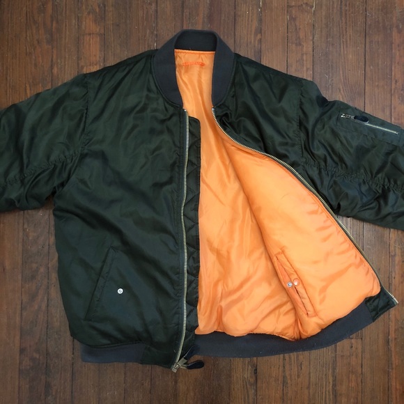 🔥🔥 Army Green Reversible Mens Bomber Jacket - Picture 2 of 8